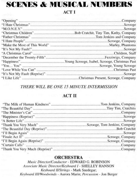 Scenes & Musical Numbers